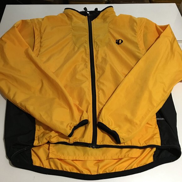 iQ Pearl Izumi Cycling Jacket Men XL Long Sleeve Full Zip Windbreaker Yellow - Picture 1 of 12
